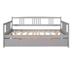 Divano Letto in Legno Massello con Letto Estraibile, Struttura Divano Letto Allungabile in Legno Massello con Letto Estraibile a Scomparsa
