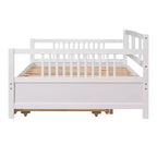 Divano Letto in Legno Massello con Letto Estraibile, Struttura Divano Letto Allungabile in Legno Massello con Letto Estraibile a Scomparsa