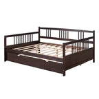 Divano Letto in Legno Massello con Letto Estraibile, Struttura Divano Letto Allungabile in Legno Massello con Letto Estraibile a Scomparsa