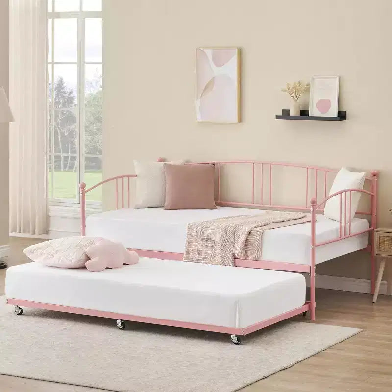 Acekool Divano Letto a Scomparsa, Struttura in Metallo con Rete Estraibile per Soggiorno, Camera da Letto e Camere per gli Ospiti