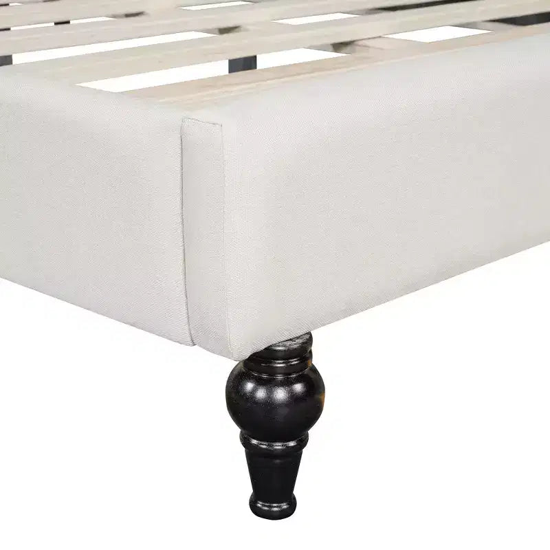 GDFStudio Gene Divano Letto a L in Lino con Gambe in Legno Massello