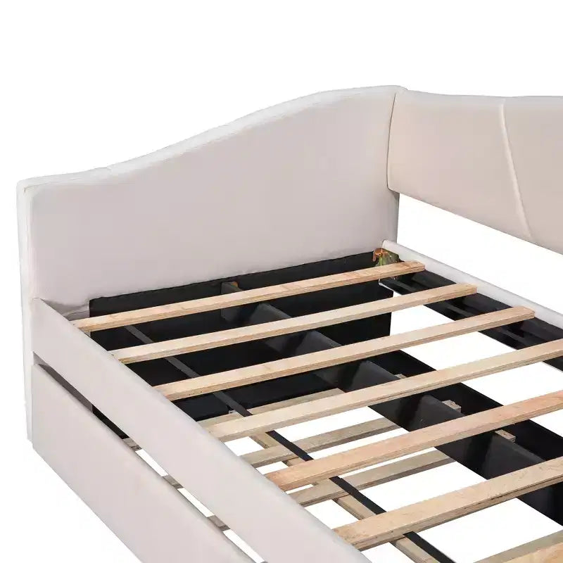 Letto a una piazza imbottito con letto estraibile, divano letto in velluto con testiera e braccioli per soggiorno