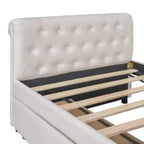 Divano letto imbottito singolo con cassetti, divano letto singolo in legno con cassetti contenitore