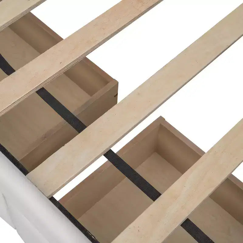 Divano letto imbottito singolo con cassetti, divano letto singolo in legno con cassetti contenitore