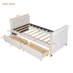 Divano letto imbottito singolo con cassetti, divano letto singolo in legno con cassetti contenitore