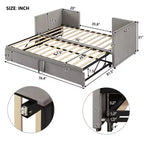 Divano letto imbottito con letto estraibile a scomparsa, Struttura letto singolo in legno con letto estraibile estensibile, Divano letto a capitonné