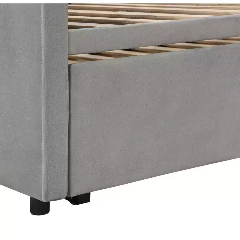 Divano letto imbottito con letto estraibile a scomparsa, Struttura letto singolo in legno con letto estraibile estensibile, Divano letto a capitonné