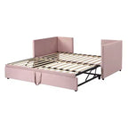 Divano letto imbottito con letto estraibile a scomparsa, Struttura letto singolo in legno con letto estraibile estensibile, Divano letto a capitonné