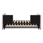 Divano letto imbottito con letto estraibile a scomparsa, Struttura letto singolo in legno con letto estraibile estensibile, Divano letto a capitonné