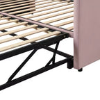 Divano letto imbottito con letto estraibile a scomparsa, Struttura letto singolo in legno con letto estraibile estensibile, Divano letto a capitonné