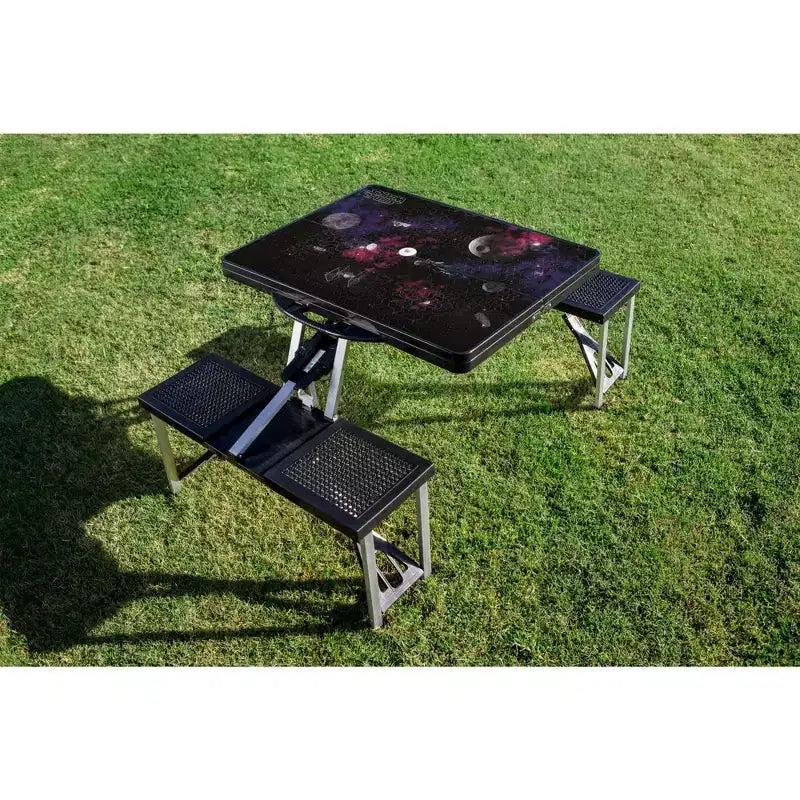 Tavolo da Picnic Pieghevole Portatile Morte Nera Star Wars con Sedili