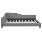 Daybed Imbottito a L per Letti Gemelli/Matrimoniali, Struttura in Lino con Gambe in Legno Massello per Soggiorno