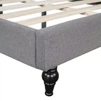 Daybed Imbottito a L per Letti Gemelli/Matrimoniali, Struttura in Lino con Gambe in Legno Massello per Soggiorno