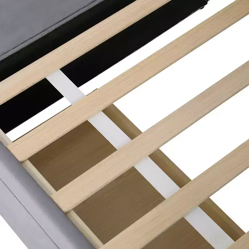 Divano Letto a L Imbottito in Legno con Ripiano Laterale, Divano Letto Singolo in Velluto con 2 Cassetti per Camera da Letto