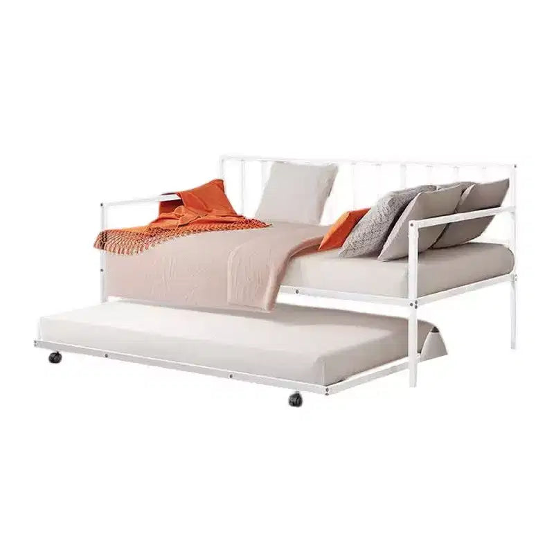 Letto da giorno Royal Hampton con letto estraibile, struttura aperta in metallo a doghe bianche