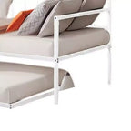 Letto da giorno Royal Hampton con letto estraibile, struttura aperta in metallo a doghe bianche