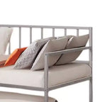 Divano letto Royal Hampton con letto estraibile, struttura in metallo aperta a doghe color argento