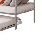 Divano letto Royal Hampton con letto estraibile, struttura in metallo aperta a doghe color argento