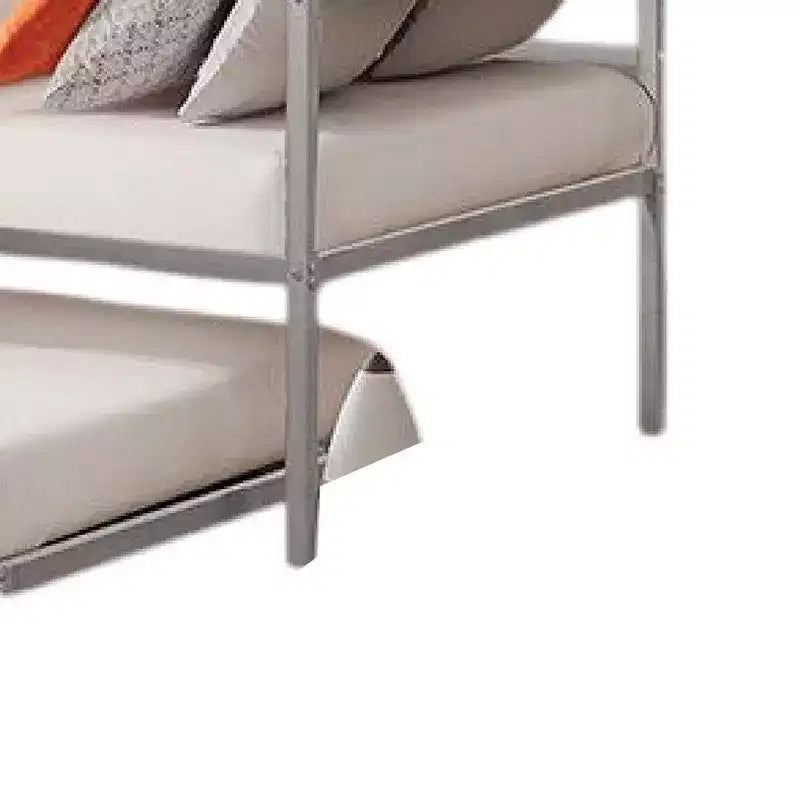 Divano letto Royal Hampton con letto estraibile, struttura in metallo aperta a doghe color argento