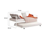 Divano letto Royal Hampton con letto estraibile, struttura in metallo aperta a doghe color argento