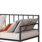 Daybed Royal Hampton con letto estraibile, struttura in metallo nero a doghe a giorno