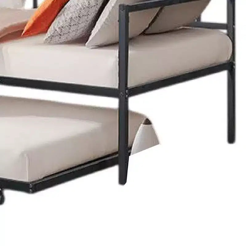 Daybed Royal Hampton con letto estraibile, struttura in metallo nero a doghe a giorno
