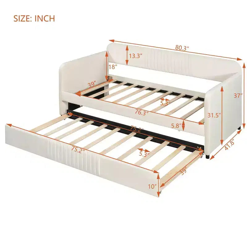 Luxystar Divano Letto Imbottito con Letto Estraibile e Doghe in Legno