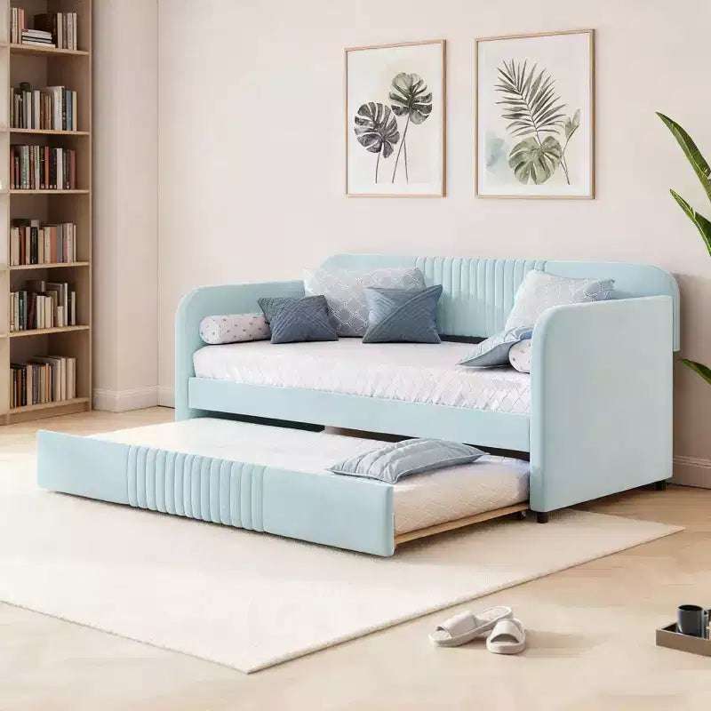 Luxystar Divano Letto Imbottito con Letto Estraibile e Doghe in Legno