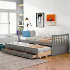 Luxystar Full & Twin size Daybed with Twin size Trundle and Drawers for bedroom abd studio apartment
