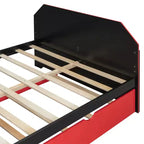 Luxystar Letto a giorno a grandezza naturale con scrivania integrata, ricarica USB e rotelle singole, letto multifunzionale salvaspazio per camera degli ospiti e giochi