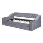 Daybed imbottito Luxystar, una piazza e mezza, con 2 cassetti portaoggetti, braccioli e porte USB, divano letto con schienale trapuntato per soggiorno