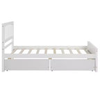 Luxystar Letto a piattaforma per materasso singolo con 2 cassetti per camera da letto e camera degli ospiti