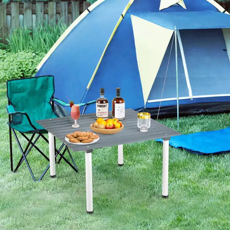 Tavolo da Picnic Pieghevole Gymax per 4-6 Persone Tavolo da Campeggio Avvolgibile in Legno con Borsa per il Trasporto Tavolo da Terra Portatile Leggero per Barbecue in Giardino