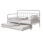 Letto da giorno Royal Hampton con letto estraibile, classica struttura aperta in metallo argentato