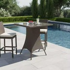 Covers&All Tavolo quadrato universale da 91 cm altezza bar, Rattan giacobino con piano in vetro