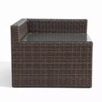 Tavolino angolare Covers&All Bellanova 32, vimini Aspen con piano in vetro