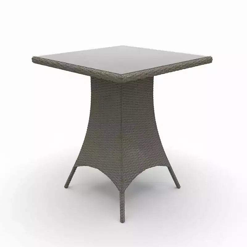 Covers&All Universal 36 in Sq Bar Height Table, Willow Wicker w / Glass Top