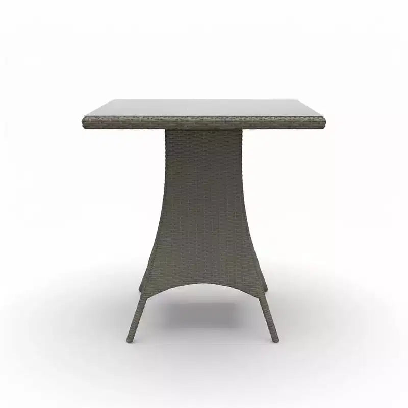 Tavolo Cozze&Tutto Universale Quadrato da 91 cm Altezza Bar, in Vimini Salice con Piano in Vetro