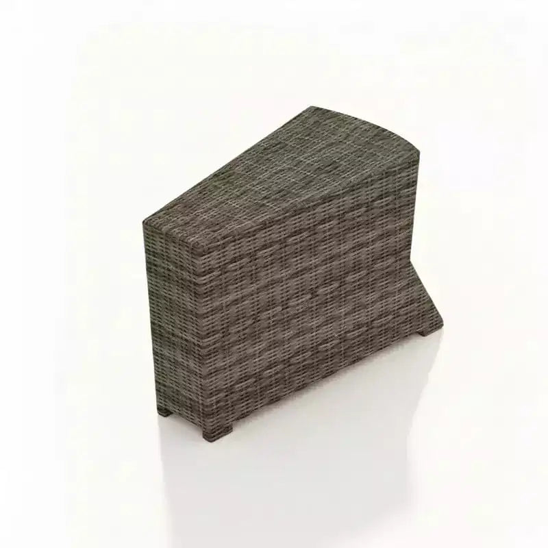 Covers&All Bainbridge 15 in W Wedge End Table, Willow Wicker, Aluminum Frame
