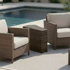 Covers&All Bainbridge 15 pollici L Tavolino a Cuneo, Willow Wicker, Telaio in Alluminio
