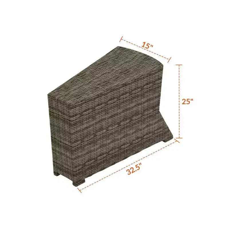 Covers&All Bainbridge 15 pollici L Tavolino a Cuneo, Willow Wicker, Telaio in Alluminio