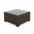 Covers&All Lakeside 32 in Sq Coffee Table, Aspen Wicker w / Glass Top