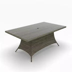 Covers&All Universal 72 in L Rectangle Dining Table, Willow Flat Wicker w / Glass Top