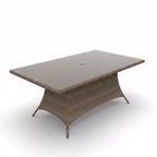 Covers&All Universal 72 in L Rectangle Dining Table Top, Oyster Wicker, Glass & Umbrella Hole