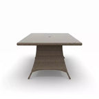 Copertura Universale Covers&All per Tavolo Rettangolare da Pranzo 72 pollici L, Vimini Ostrica, Vetro e Foro per Ombrellone