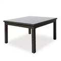 Covers&All Cabo 60 in Square Dining Table, Jacobean Flat Wicker w / Glass Top