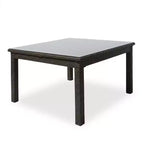 Covers&All Cabo 60 in Square Dining Table, Jacobean Flat Wicker w / Glass Top