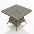 Covers&All Universal 48 in Sq Dining Table, Willow Thick Wicker w / Glass Top