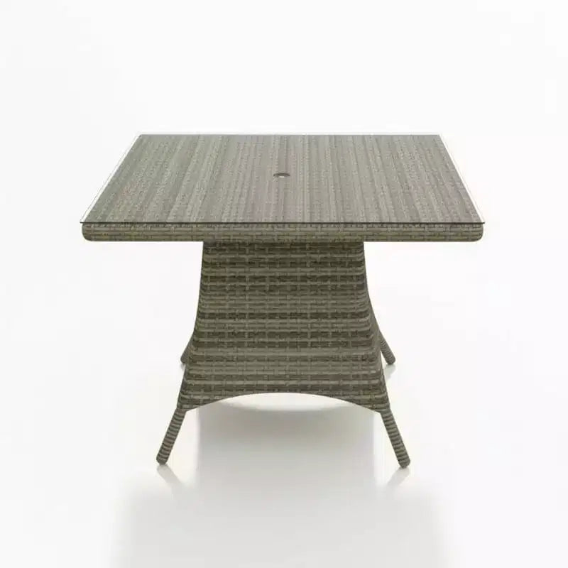 Covers&All Tavolo da Pranzo Quadrato Universale da 48 pollici, Salice in Rattan Spesso con Piano in Vetro
