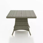 Covers&All Tavolo da Pranzo Quadrato Universale da 48 pollici, Salice in Rattan Spesso con Piano in Vetro